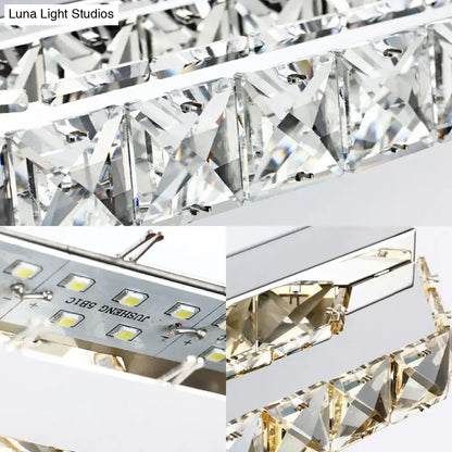 Modern chrome amber crystal LED vanity light sconce by Decorbites for bathroom on Tampa Home & Garden Store