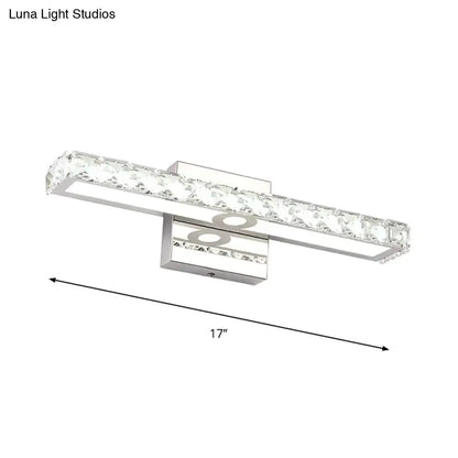 Chrome crystal LED bathroom light by Decorbites, 17-inch bar fixture on Tampa Home & Garden Store