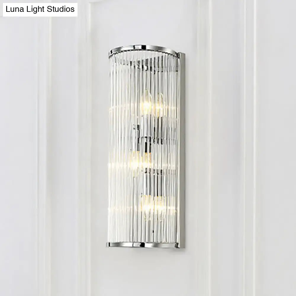 Chrome Crystal Shade Wall Light; chrome finish sconce with vertical crystal prisms on Tampa Home & Garden Store