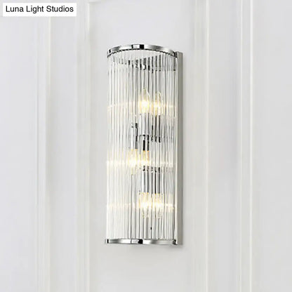 Chrome Crystal Shade Wall Light; chrome finish sconce with vertical crystal prisms on Tampa Home & Garden Store