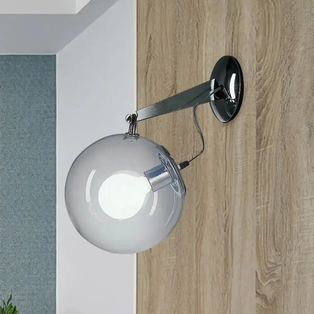 Decorbites modern chrome clear glass bubble wall sconce for bedroom on Tampa Home & Garden Store