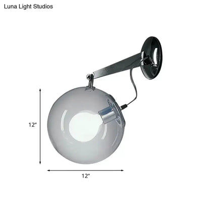 Modern chrome clear glass bubble wall sconce with 12in globe by Decorbites on Tampa Home & Garden Store