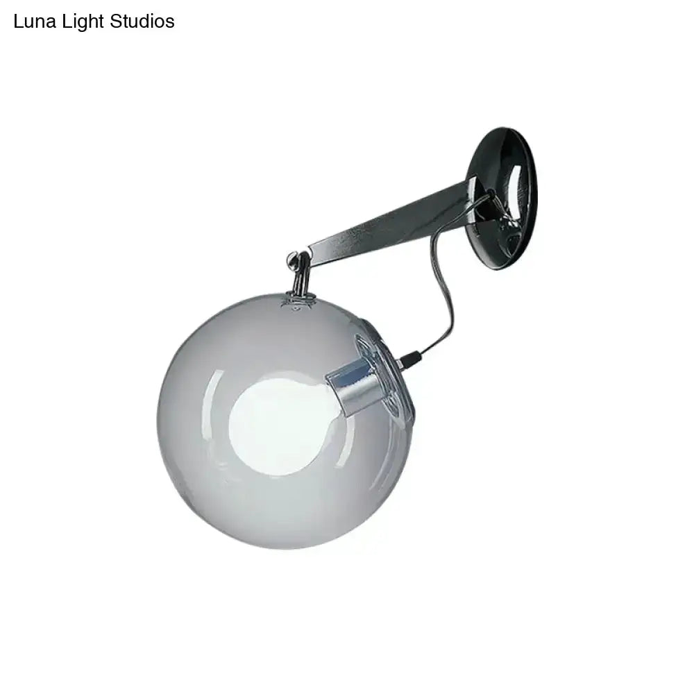Modern chrome glass bubble wall sconce with metal arm Decorbites on Tampa Home & Garden Store