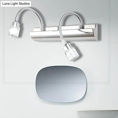 Chrome Crystal Cylinder Wall Sconce with dual glass cylinders and gooseneck arms on chrome backplate on Tampa Home & Garden Store