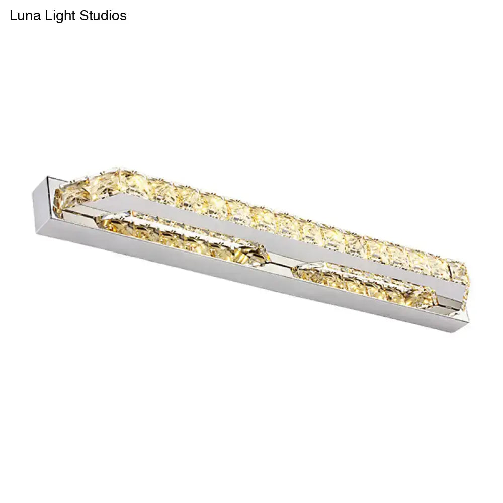 Modern chrome crystal encrusted LED bathroom wall light fixture by Decorbites on Tampa Home & Garden Store