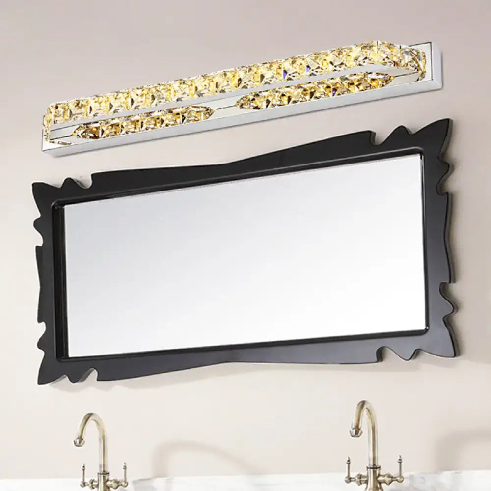 Modern chrome crystal encrusted LED bathroom wall light by Decorbites on Tampa Home & Garden Store