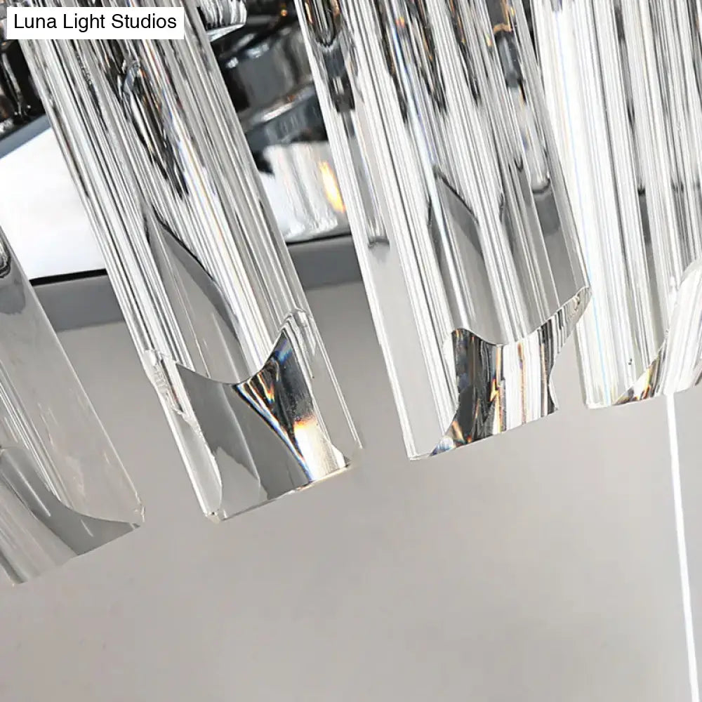 Chrome Crystal Tapered Corridor Wall Light Decorbites with hanging prism crystals on Tampa Home & Garden Store