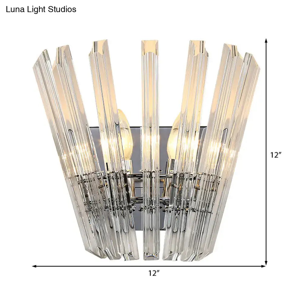 Chrome Crystal Tapered Wall Light Corridor by Decorbites; crystal taper rods wall sconce on Tampa Home & Garden Store