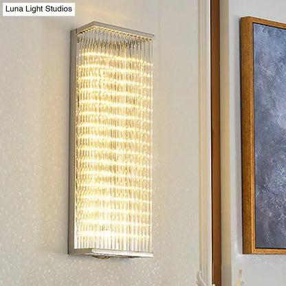 Chrome Crystal LED Wall Sconce by Decorbites with chrome frame and crystal prisms on Tampa Home & Garden Store