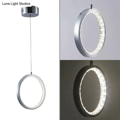 Pendant Lights: Chrome Crystal Rings Pendant by Decorbites with chrome ring and crystals on Tampa Home & Garden Store