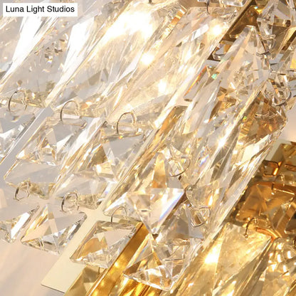 Chrome Crystal Sconce Light by Decorbites with faceted prism crystals on Tampa Home & Garden Store