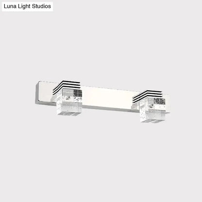 Modern Chrome Crystal Vanity Light Fixture