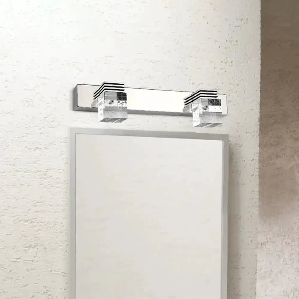 Modern Chrome Crystal Vanity Light Fixture