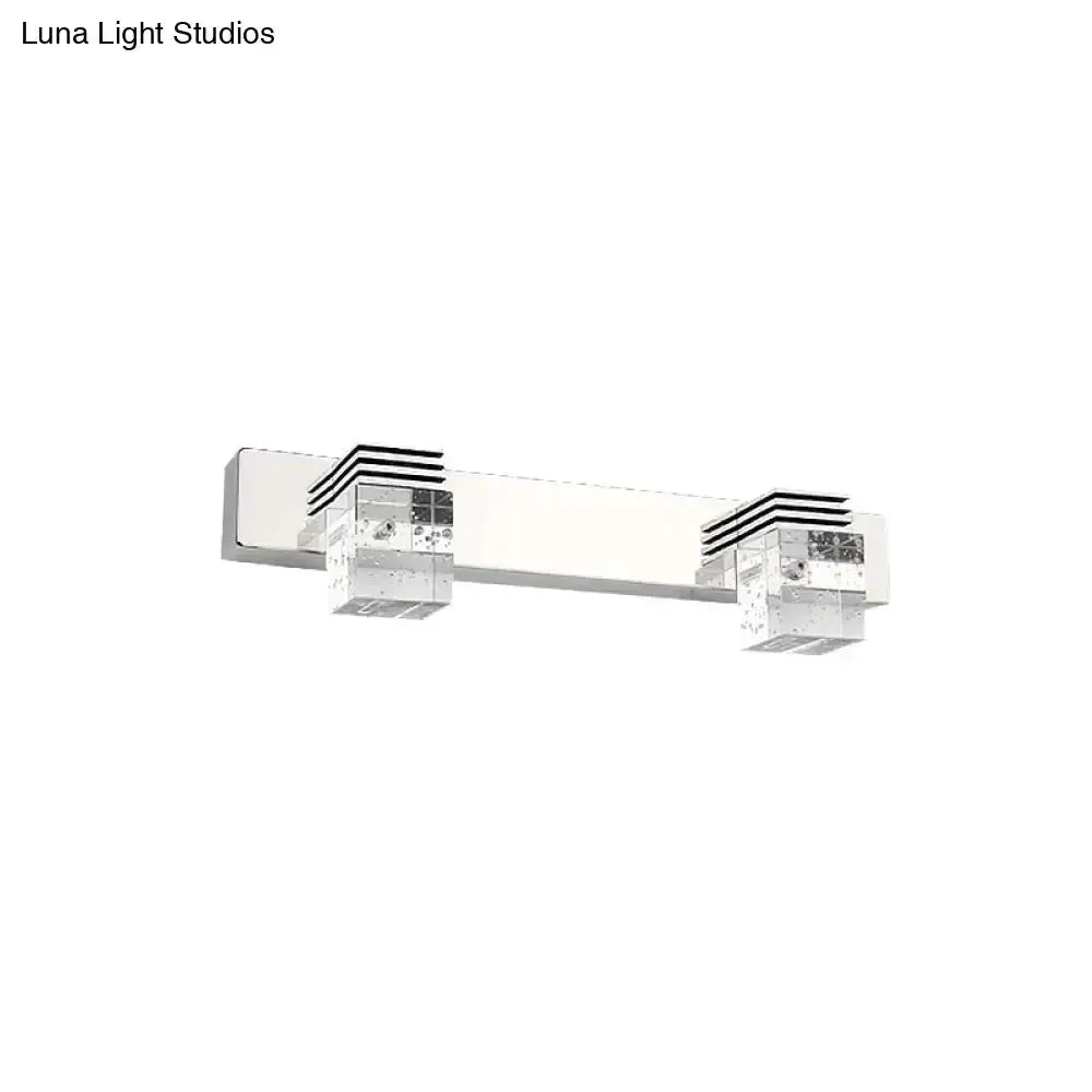 Modern Chrome Crystal Vanity Light Fixture