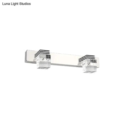 Modern Chrome Crystal Vanity Light Fixture