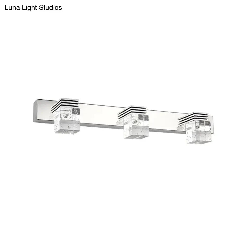 Modern Chrome Crystal Vanity Light Fixture