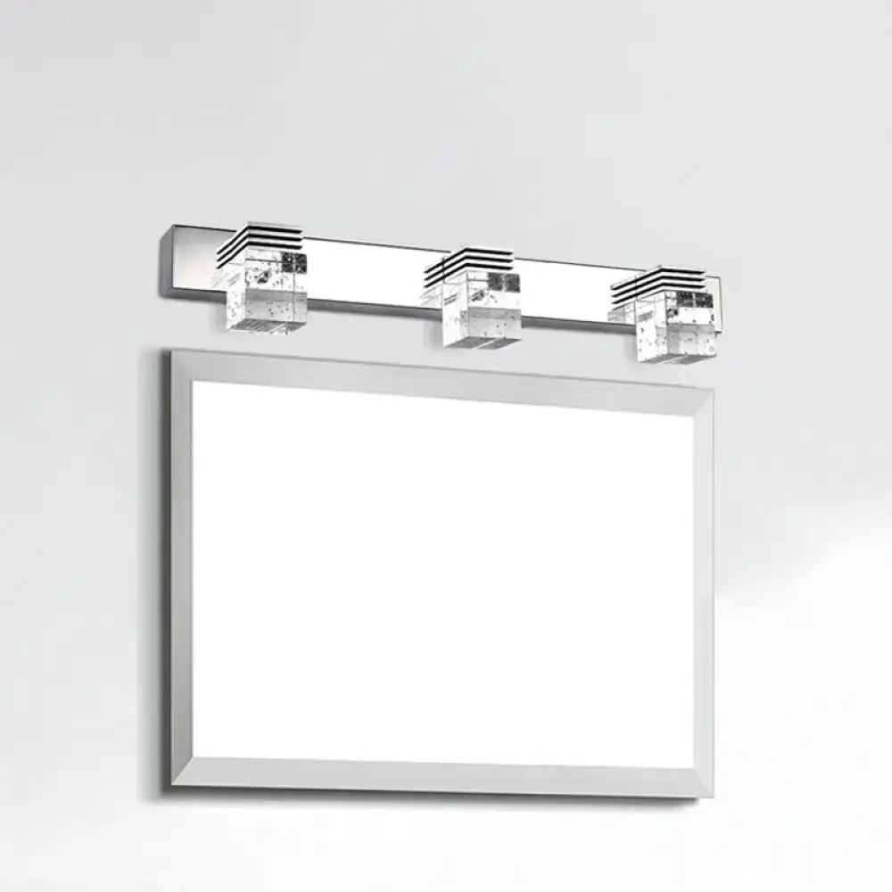Modern Chrome Crystal Vanity Light Fixture