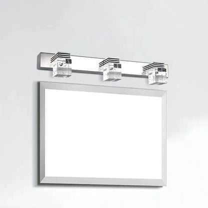 Modern Chrome Crystal Vanity Light Fixture