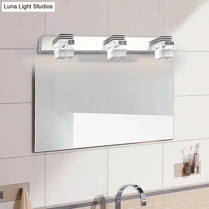 Modern Chrome Crystal Vanity Light Fixture