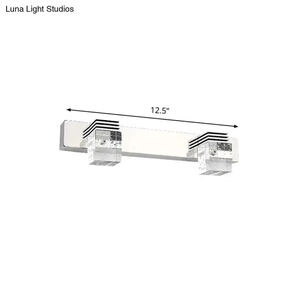 Modern Chrome Crystal Vanity Light Fixture