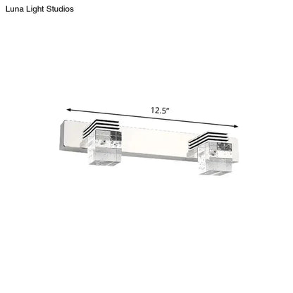 Modern Chrome Crystal Vanity Light Fixture
