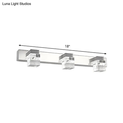 Modern Chrome Crystal Vanity Light Fixture