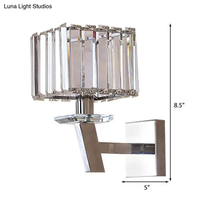 Cubic Chrome Wall Light with crystal cube shade and chrome finish by Decorbites on Tampa Home & Garden Store
