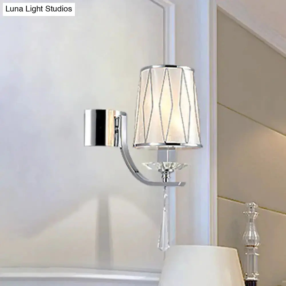 Modern Chrome Crystal Wall Light Fixture Bedroom