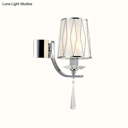Modern Chrome Crystal Wall Light Fixture Bedroom