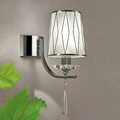 Modern Chrome Crystal Wall Light Fixture Bedroom