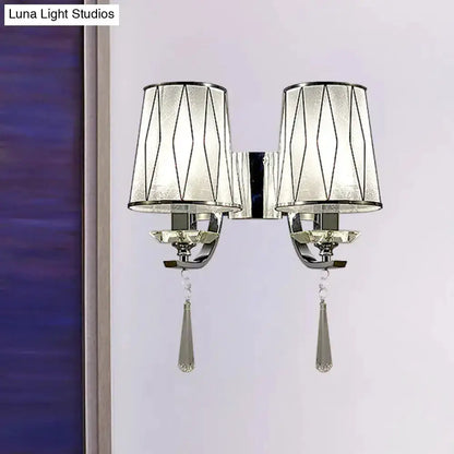 Modern Chrome Crystal Wall Light Fixture Bedroom