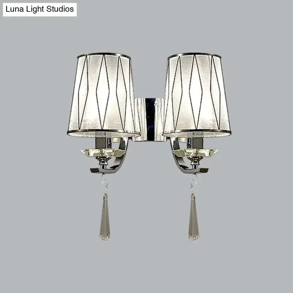 Modern Chrome Crystal Wall Light Fixture Bedroom
