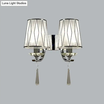 Modern Chrome Crystal Wall Light Fixture Bedroom