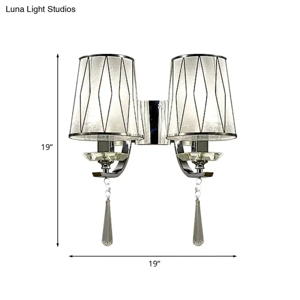 Modern Chrome Crystal Wall Light Fixture Bedroom