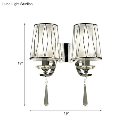 Modern Chrome Crystal Wall Light Fixture Bedroom
