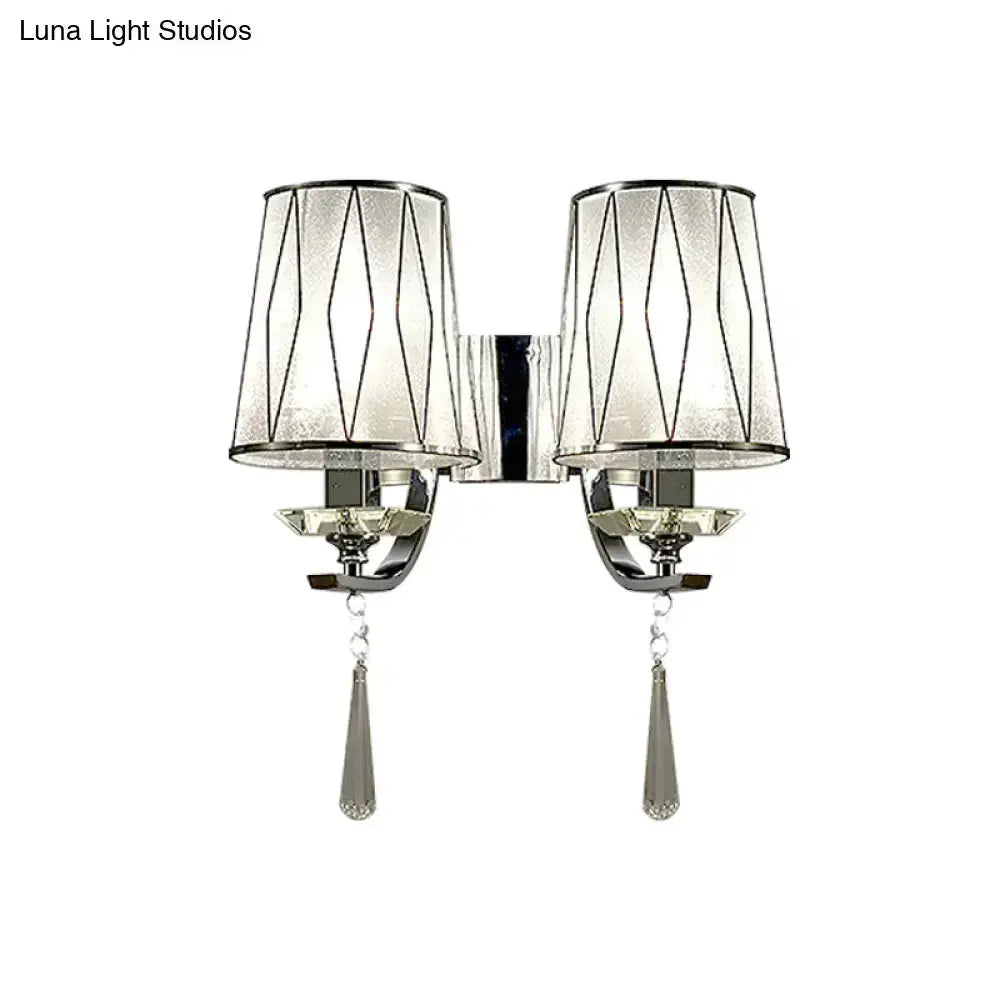 Modern Chrome Crystal Wall Light Fixture Bedroom