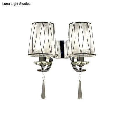 Modern Chrome Crystal Wall Light Fixture Bedroom