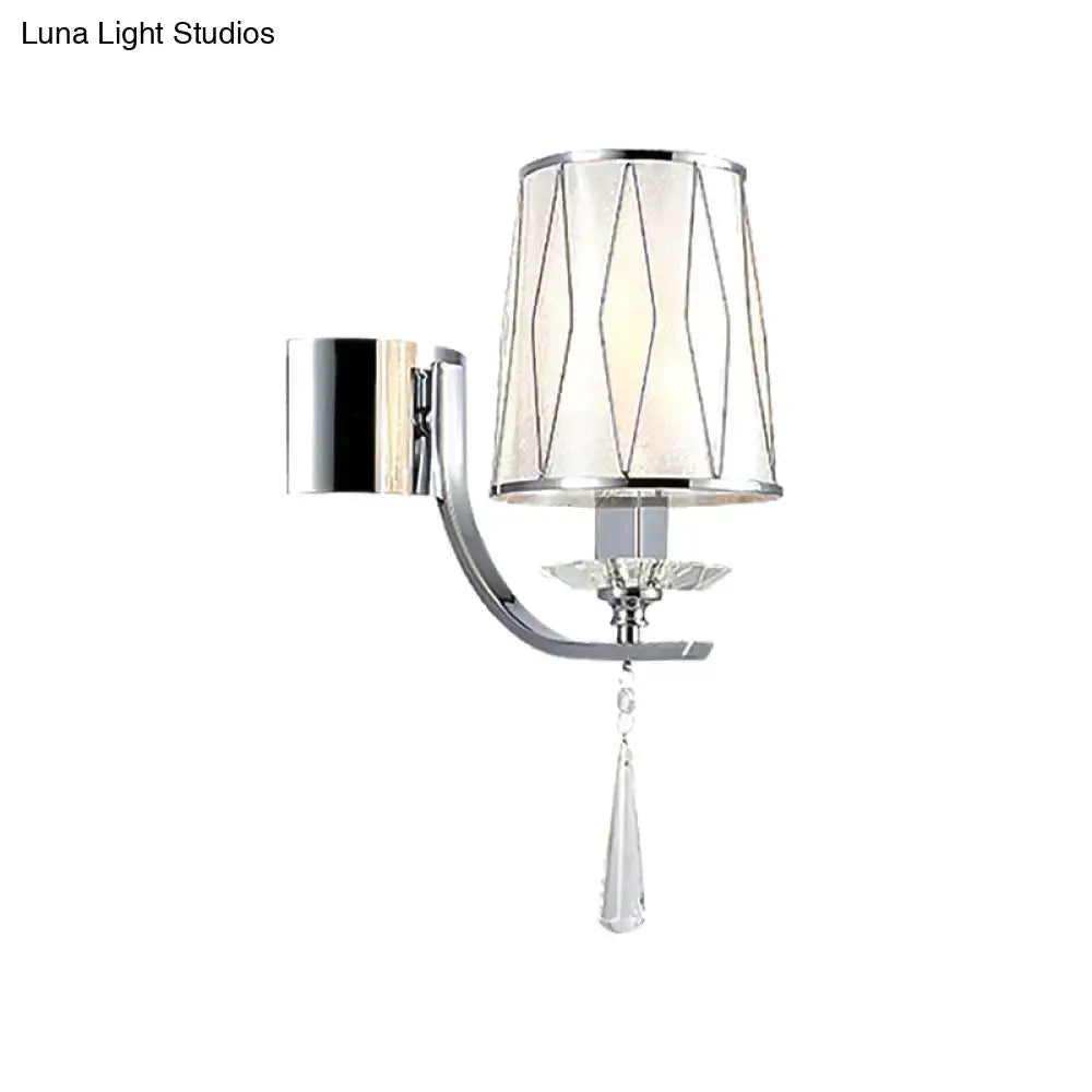 Modern Chrome Crystal Wall Light Fixture Bedroom