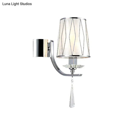 Modern Chrome Crystal Wall Light Fixture Bedroom