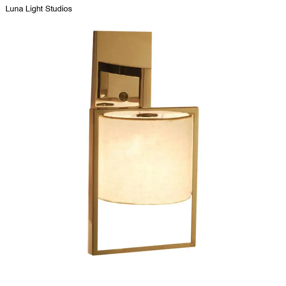 Chrome Fabric Cylinder Sconce by Decorbites, wall-mounted fixture with fabric shade on Tampa Home & Garden Store