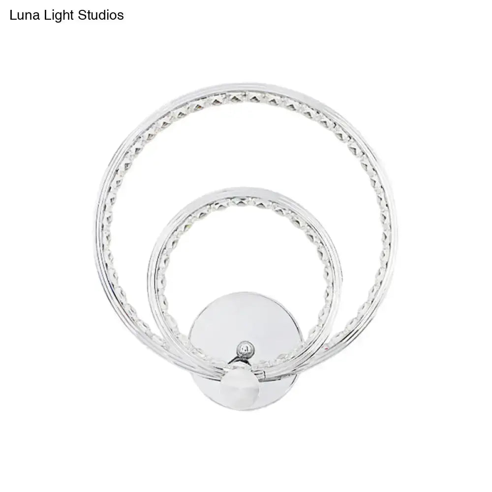Modern Chrome Dual Ring Led Wall Light Fixture