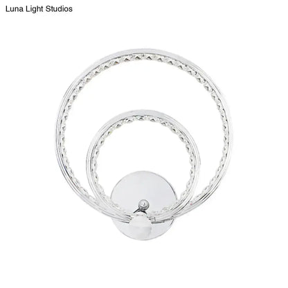 Modern Chrome Dual Ring Led Wall Light Fixture