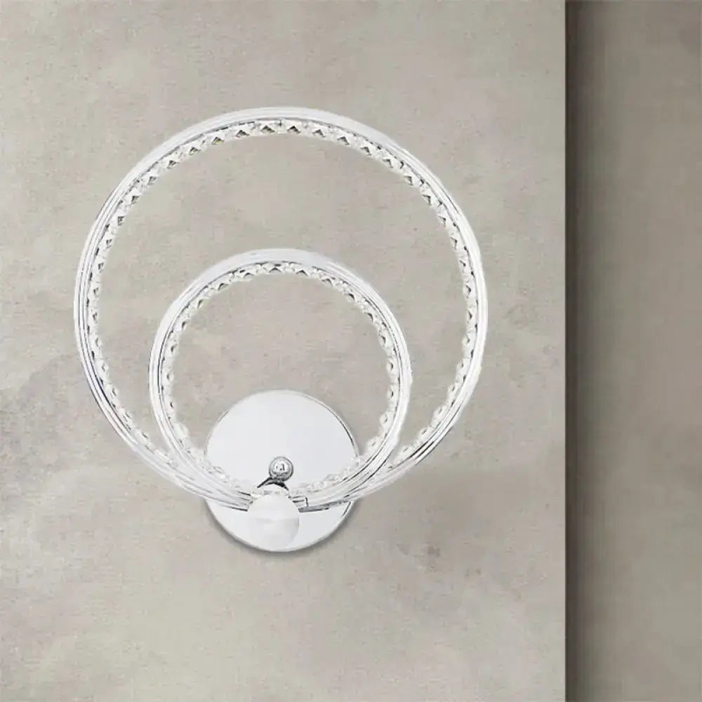 Modern Chrome Dual Ring Led Wall Light Fixture