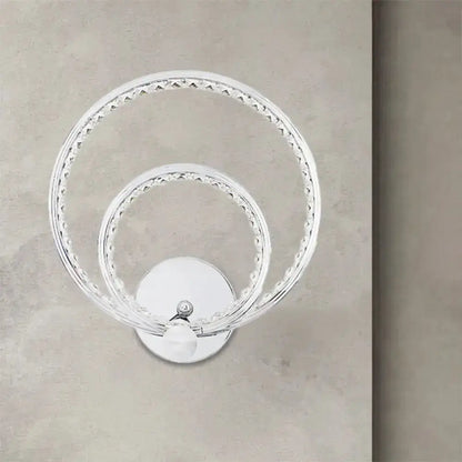 Modern Chrome Dual Ring Led Wall Light Fixture