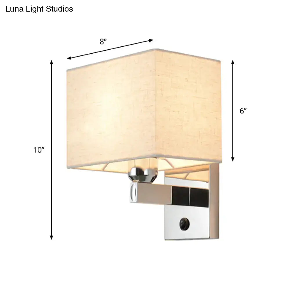 Chrome Fabric Linen-Shade Wall Sconce by Decorbites with chrome backplate on Tampa Home & Garden Store