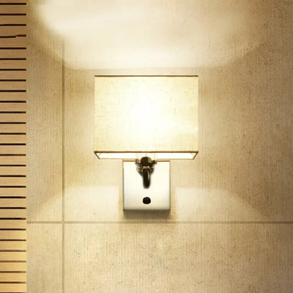 Chrome Fabric Linen-Shade Wall Sconce by Decorbites, polished chrome finish on Tampa Home & Garden Store