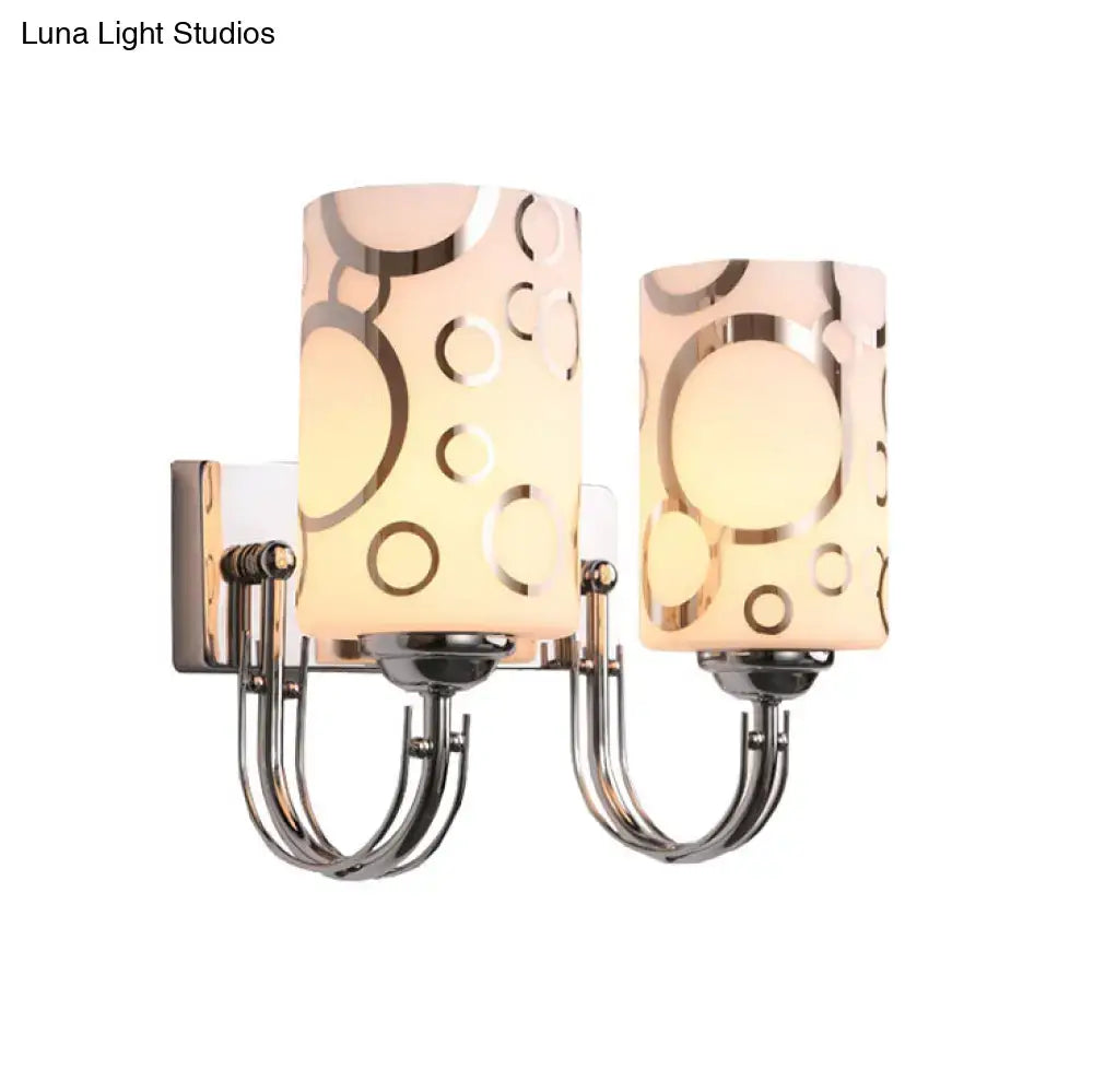 Chrome Glass Wall Sconce by Decorbites with circle-pattern glass shades and chrome finish on Tampa Home & Garden Store