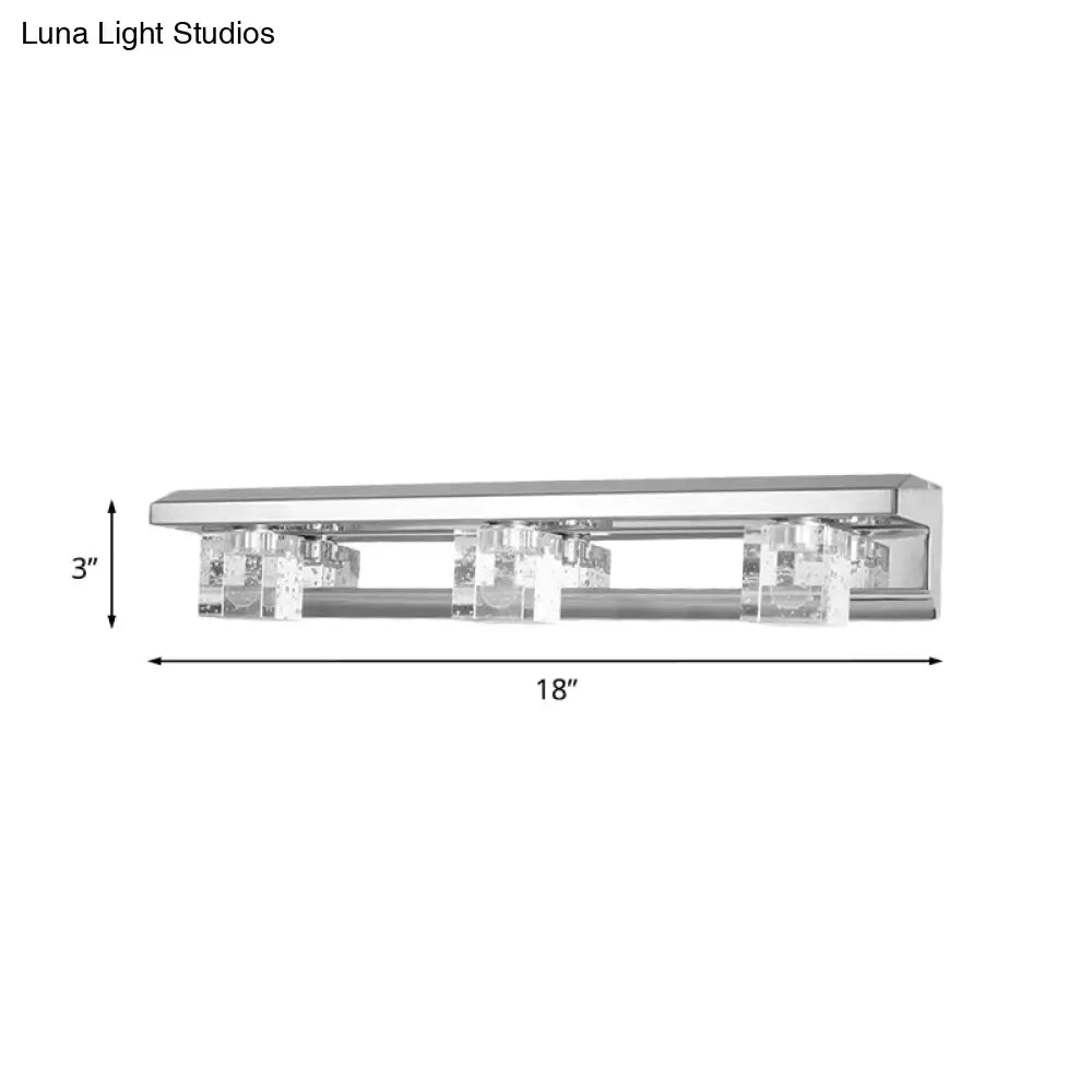 Chrome Crystal Vanity Sconce Decorbites, 18 inches long with 3-inch crystal prisms on Tampa Home & Garden Store