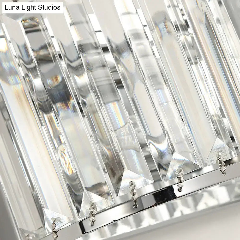 Chrome crystal wall lamp with hanging prisms, E12-E14 compatible, Decorbites bedroom lighting on Tampa Home & Garden Store