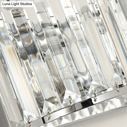 Chrome crystal wall lamp with hanging prisms, E12-E14 compatible, Decorbites bedroom lighting on Tampa Home & Garden Store